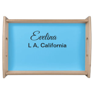 Simple minimal add your name text place city custo serving tray