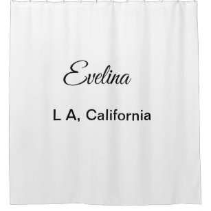 Simple minimal add your name text place city custo shower curtain