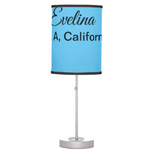 Simple minimal add your name text place city custo table lamp