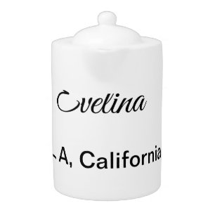 Simple minimal add your name text place city custo teapot