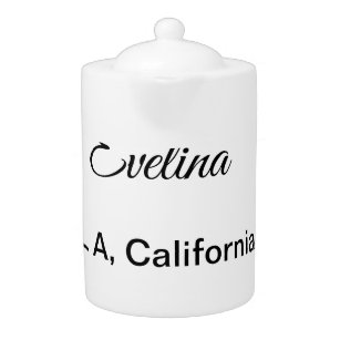 Simple minimal add your name text place city custo teapot