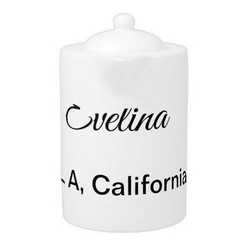 Simple minimal add your name text place city custo teapot