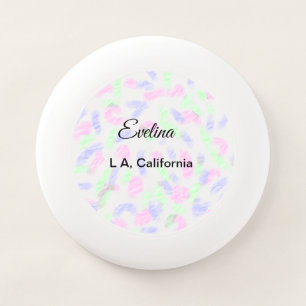 Simple minimal add your name text place city custo Wham-O frisbee