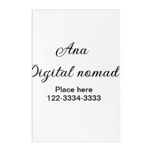 Simple minimal add your name text place city phone acrylic print