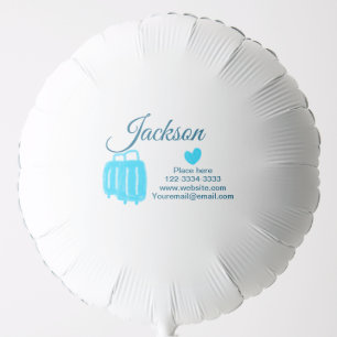 Simple minimal add your name text place city phone balloon