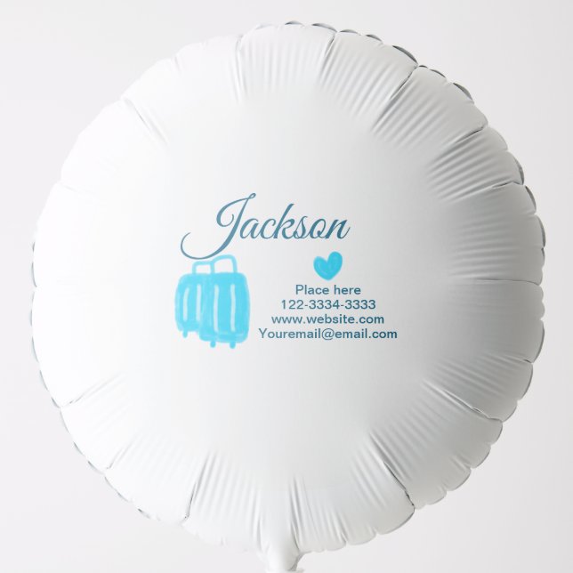 Simple minimal add your name text place city phone balloon (Front)