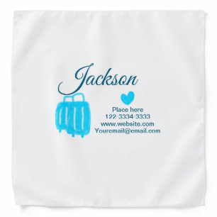 Simple minimal add your name text place city phone bandana