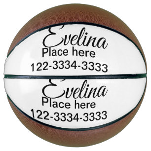 Simple minimal add your name text place city phone basketball