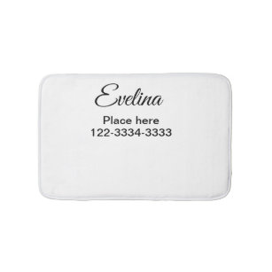Simple minimal add your name text place city phone bath mat