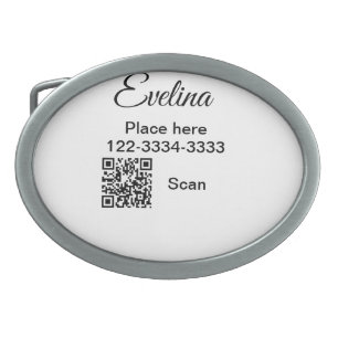 Simple minimal add your name text place city phone belt buckle