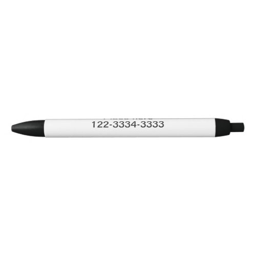 Simple minimal add your name text place city phone black ink pen