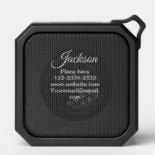 Simple minimal add your name text place city phone bluetooth speaker