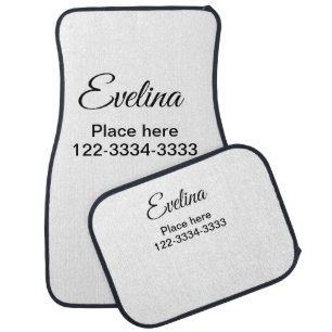 Simple minimal add your name text place city phone car floor mat