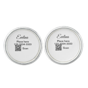 Simple minimal add your name text place city phone cufflinks