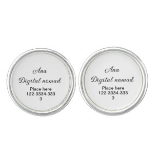 Simple minimal add your name text place city phone cufflinks