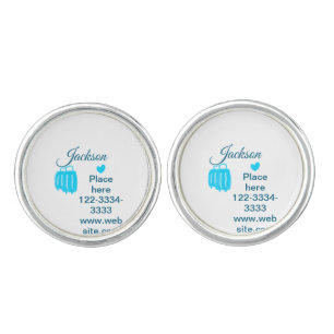 Simple minimal add your name text place city phone cufflinks
