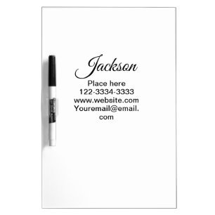 Simple minimal add your name text place city phone dry erase board