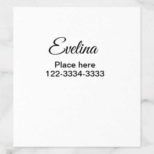 Simple minimal add your name text place city phone envelope liner