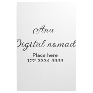 Simple minimal add your name text place city phone gallery wrap
