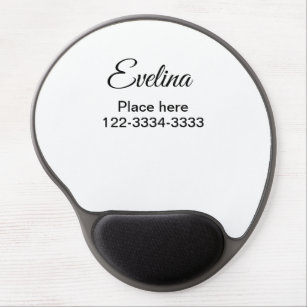 Simple minimal add your name text place city phone gel mouse pad