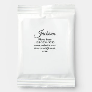 Simple minimal add your name text place city phone hot chocolate drink mix