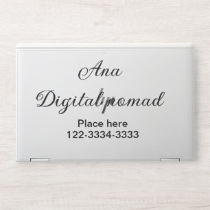 Simple minimal add your name text place city phone HP laptop skin
