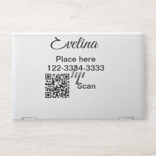 Simple minimal add your name text place city phone HP laptop skin
