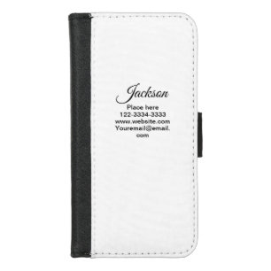 Simple minimal add your name text place city phone iPhone 8/7 wallet case
