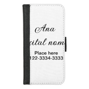Simple minimal add your name text place city phone iPhone 8/7 wallet case