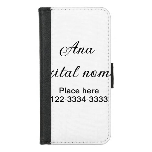 Simple minimal add your name text place city phone iPhone 87 wallet case