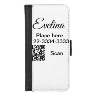 Simple minimal add your name text place city phone iPhone 8/7 wallet case