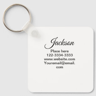 Simple minimal add your name text place city phone keychain