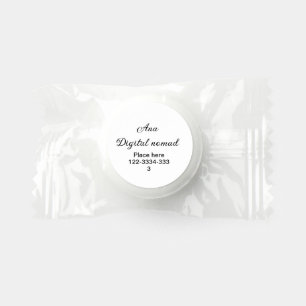 Simple minimal add your name text place city phone life saver® mints