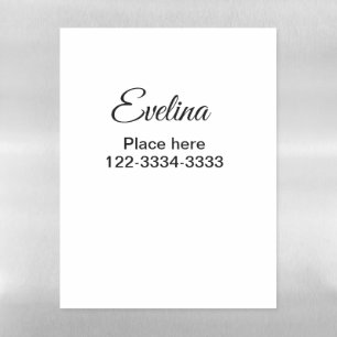 Simple minimal add your name text place city phone magnetic dry erase sheet