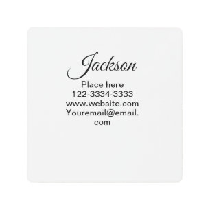 Simple minimal add your name text place city phone metal print