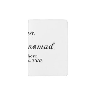 Simple minimal add your name text place city phone passport holder