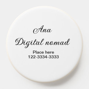 Simple minimal add your name text place city phone PopSocket