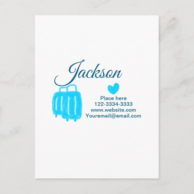 Simple minimal add your name text place city phone postcard (Front)