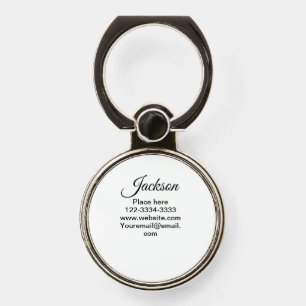 Simple minimal add your name text place city phone ring stand