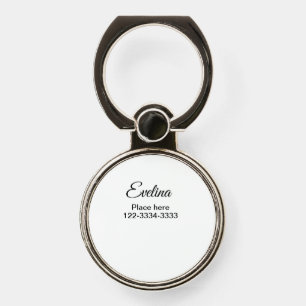 Simple minimal add your name text place city phone ring stand