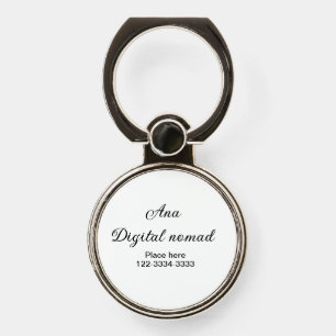 Simple minimal add your name text place city phone ring stand