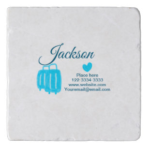 Simple minimal add your name text place city phone trivet