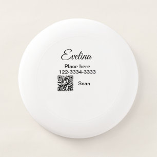 Simple minimal add your name text place city phone Wham-O frisbee