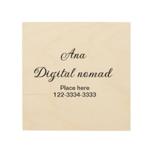 Simple minimal add your name text place city phone wood wall art