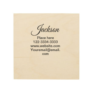 Simple minimal add your name text place city phone wood wall art