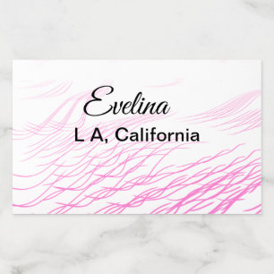 Simple minimal add your name text place city pink envelope liner