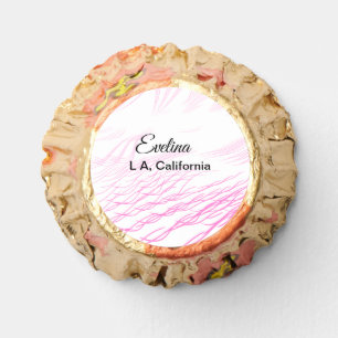 Simple minimal add your name text place city pink reese's peanut butter cups