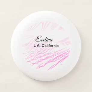 Simple minimal add your name text place city pink Wham-O frisbee