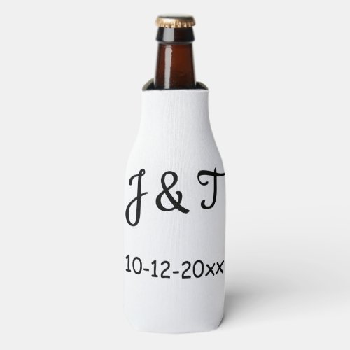 simple minimal add your name wedding favor  can co bottle cooler
