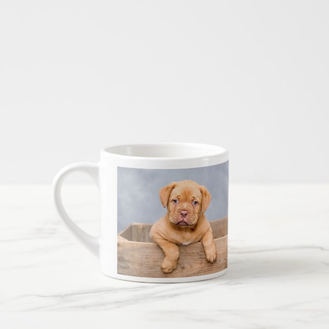 simple minimal add your pet photo name custom    espresso cup (Left)
